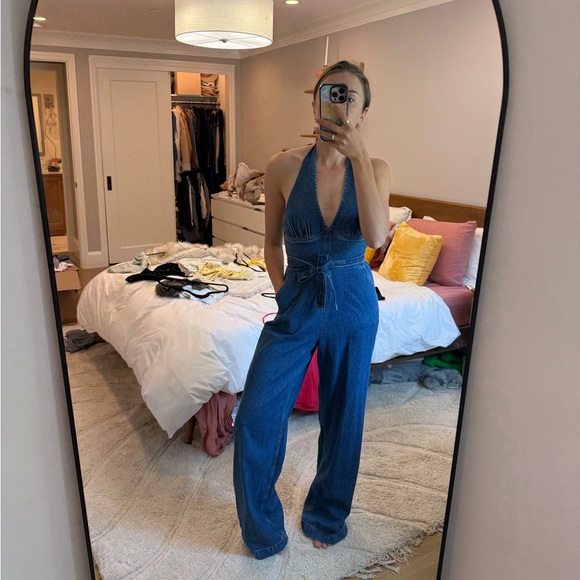 Reformation Blue Halter Jumpsuit - Picture 3 of 5